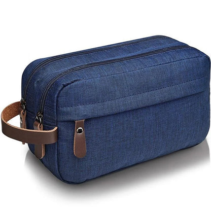 Skanto | Nylonéa Toiletry Bag Unisex | Water-Repellent | Leather Handle with Canvas Design | For Travel and Everyday Use