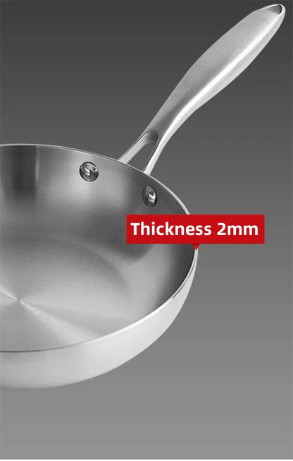 Skanto | Professional Frying Pan - 304 Stainless Steel, 2MM thick 5-layer Steel Pan & Pot