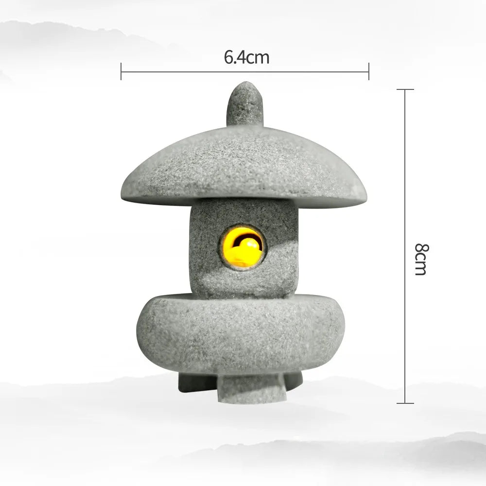 Skanto | Mini Pagoda ZenStone | Sandstone Decoration | For Garden, Bonsai & Zen Oases | Handmade