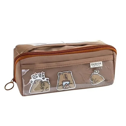 Brehn | Pencil Case KIDZORA CrystalBag | Transparent & Versatile | 10-Pocket Design | High Capacity for School & Leisure