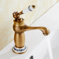 HeritageFlow – Vintage Bronze Faucet with Porcelain Handle Skanto