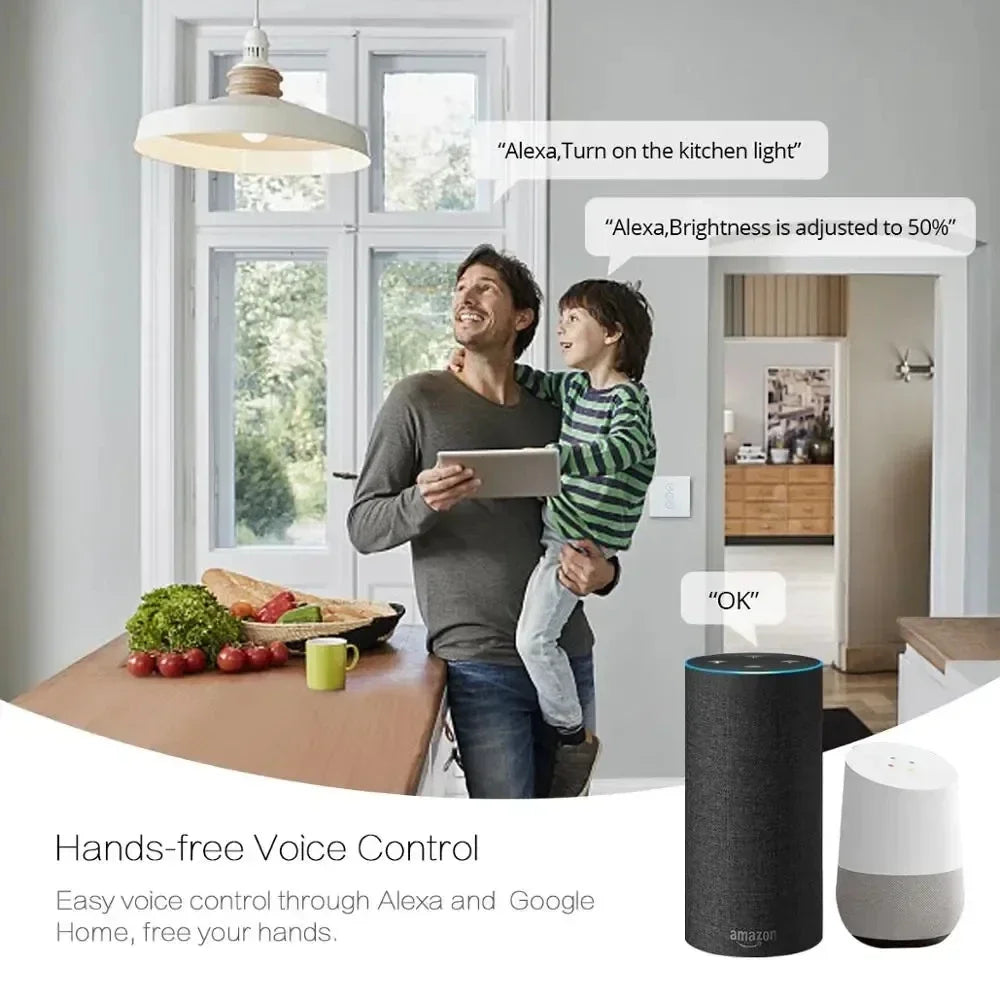 Tuya Smart Light Wall Switch with Neutral Wire - WiFi Dimmer Control via SmartLife Google Alexa Apps