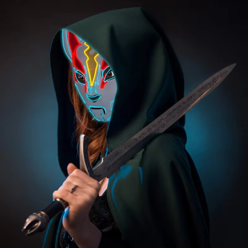 BowLift | Luminous LED Full Face Fox Mask for Halloween & Cosplay