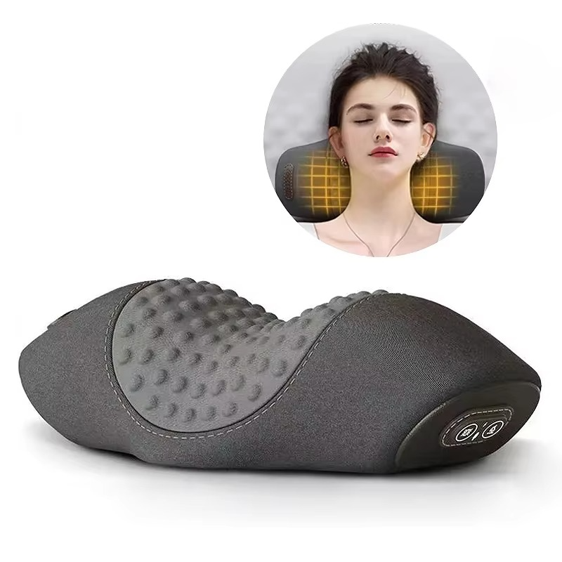 BowLift | Rechargeable Heated Neck Massage Pillow with Cervical Support and Vibration