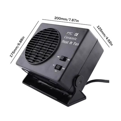 Skanto | 12V Ceramic Car Heater | 150W-300W Portable Fan with Automatic Thermostat for Winter Vehicle Use