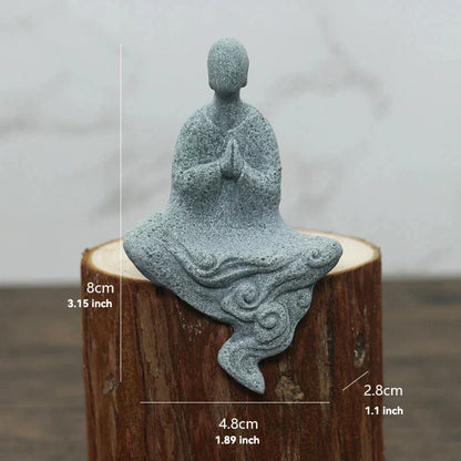 Skanto Skanto | Small Buddha Stone Statue Buddhist Monk Tibetan Buddhism Figures Zen Garden Ornament Meditation Home Aquarium Decoration