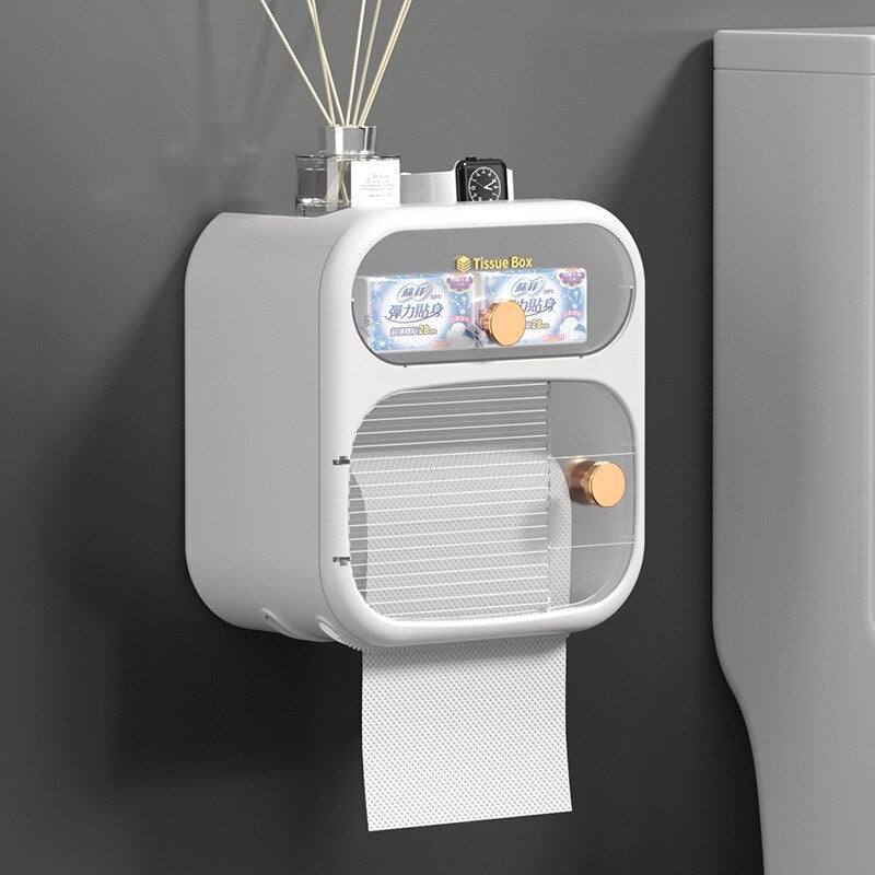 BowLift | MultiBox Wall-Mounted Toilet Paper Towel Storage Box