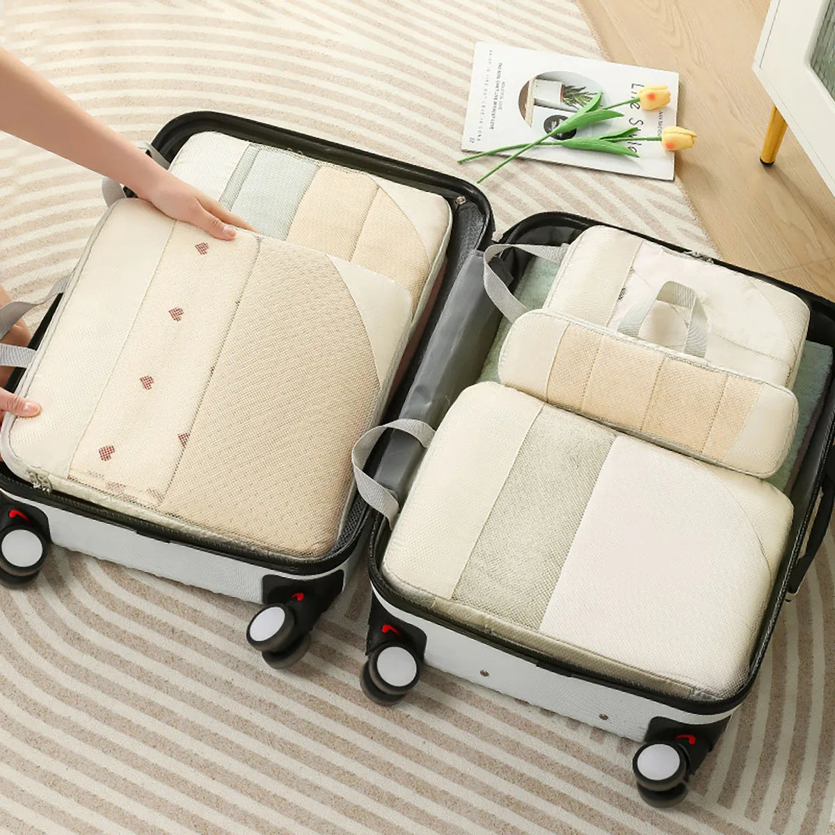 Skanto | PackNest Compression Organizer Set | 5-Piece | Space-Saving & Water-Repellent | Ideal for Travel & Everyday Use