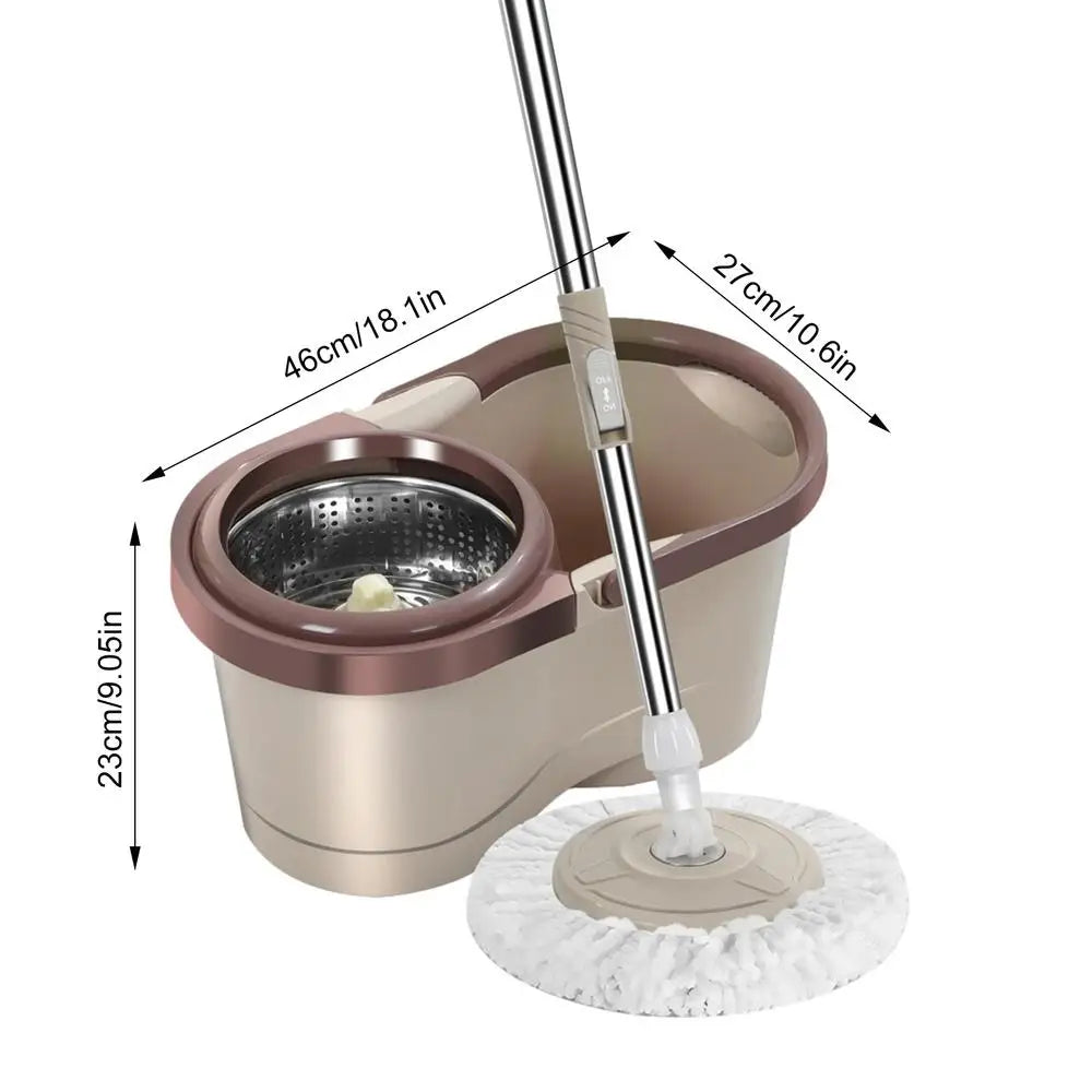 Automatic Spin Mop and Bucket Set with Dual Water System and Self-Wringing Head