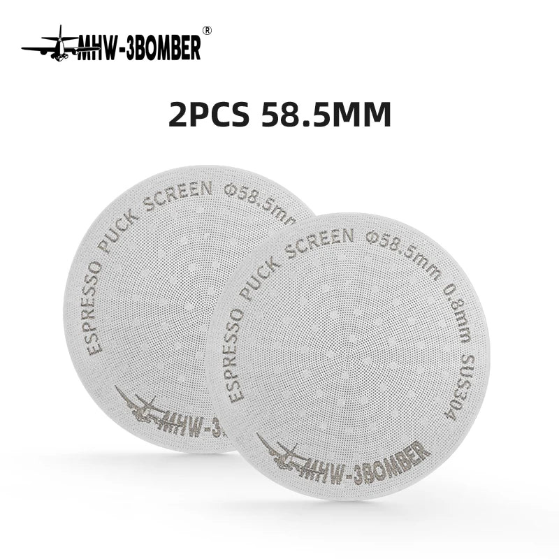 MHW-3BOMBER 51/53/58.5mm Espresso Puck Screen Double-Layer Metal Coffee Reusable Filter