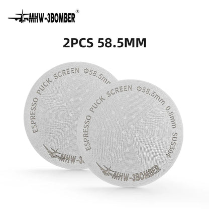 MHW-3BOMBER 51/53/58.5mm Espresso Puck Screen Double-Layer Metal Coffee Reusable Filter