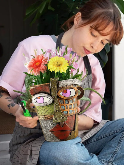 Skanto | Colorful Face Flower Pot – Creative Decoration for Home and Garden