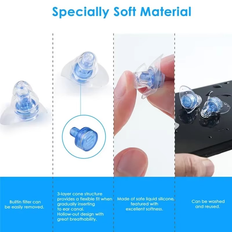 BowLift | Silicone Noise Cancelling Earplugs for Sleeping Studying and Concert Protection