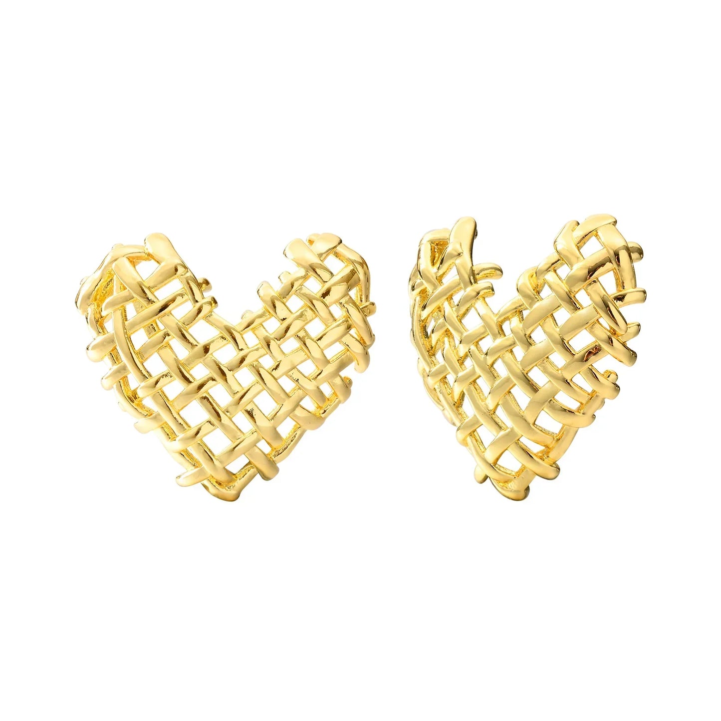 Skanto | 14k Woven Heart Earrings
