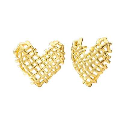Skanto | 14k Woven Heart Earrings