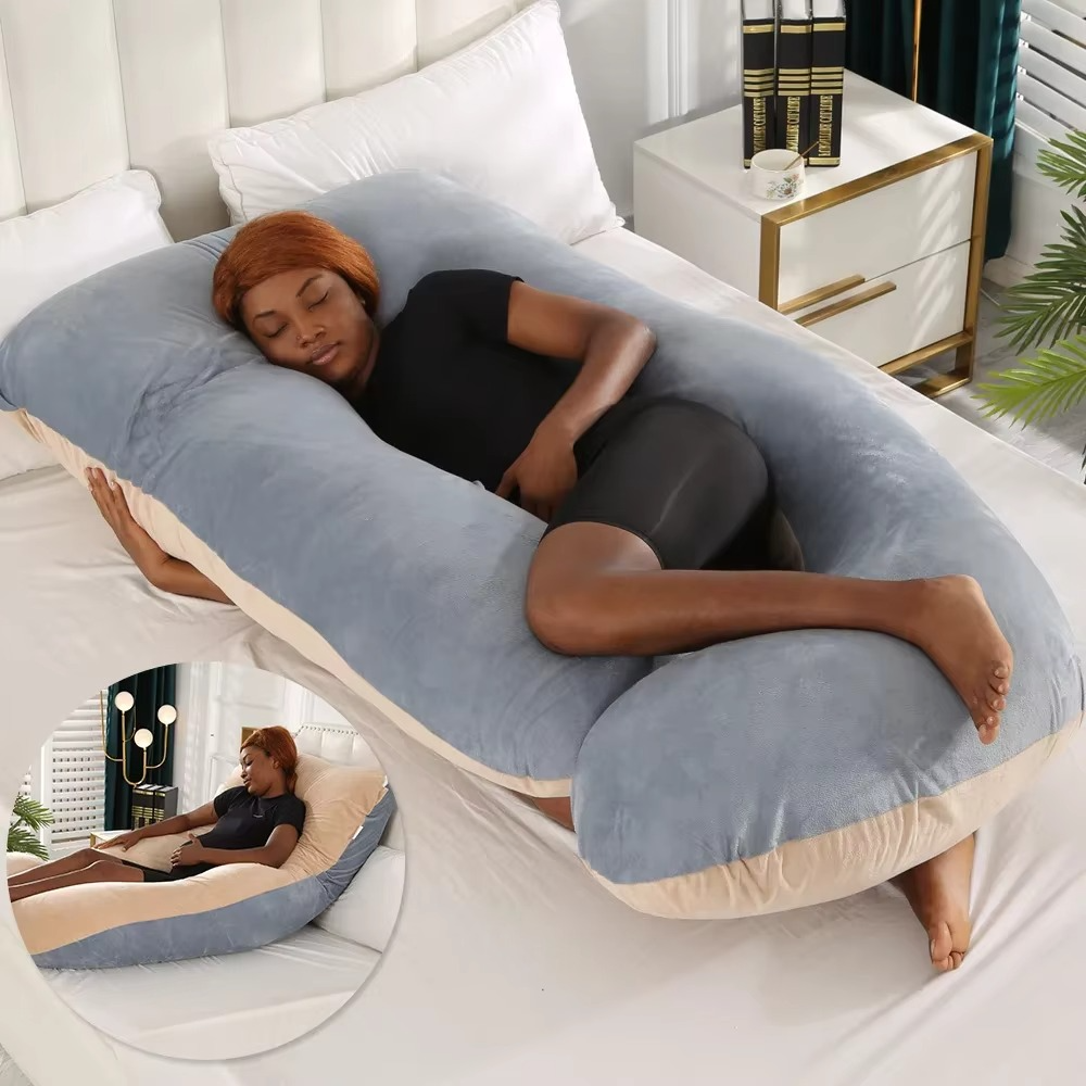 Skanto | J-Shaped Pregnancy Support Pillow for Side Sleeping and Nursing