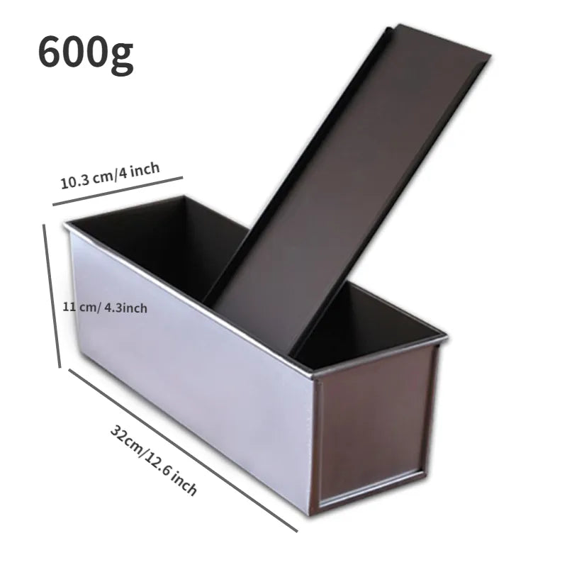 Skanto | Premium Non-stick Aluminum Alloy Loaf Pan with Lid - Various Sizes (250g/450g/600g/750g/900g/1000g) for Baking Bread and Cakes