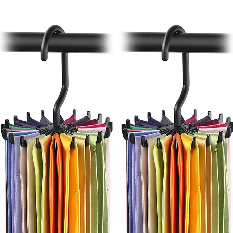 Skanto | Rotating Hook Holder - Space-Saving Tie, Belt, and Scarf Hanger for Closet Organization