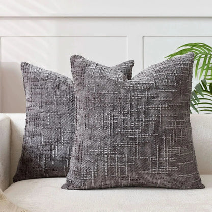 Skanto | Chenille Throw Pillow Cover Bamboo Texture Solid Color