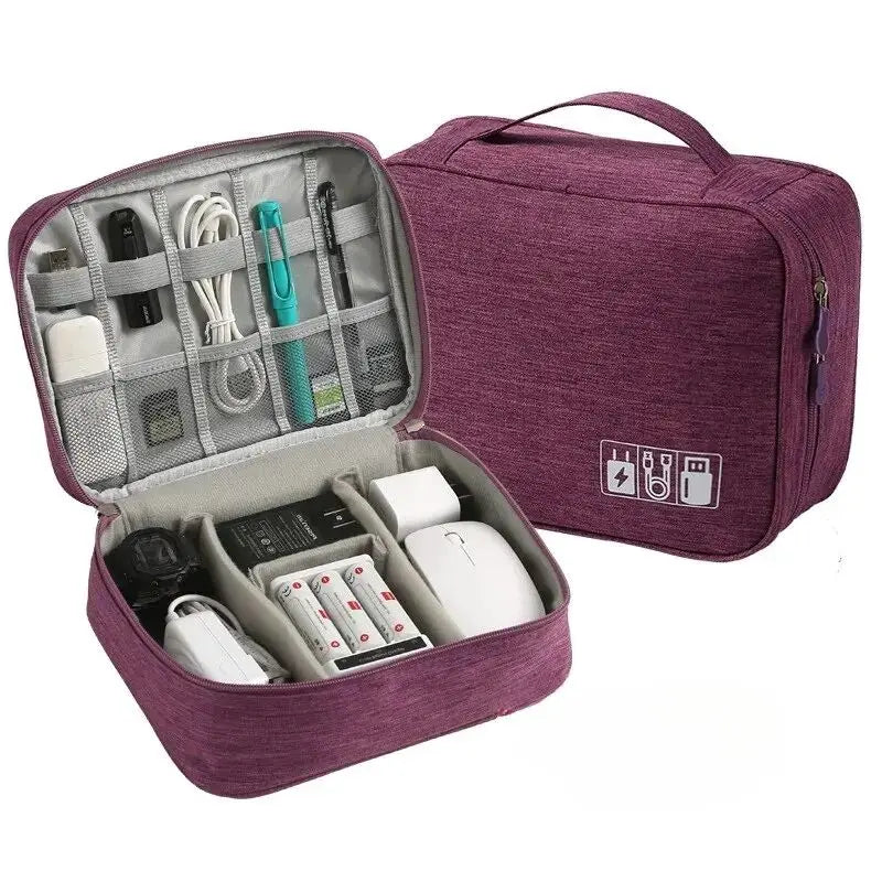BowLift | ORGAZIP Tech Organizer | Large Cable Bag for Travel | Waterproof & Multifunctional | For Power Banks, Cables & Accessories