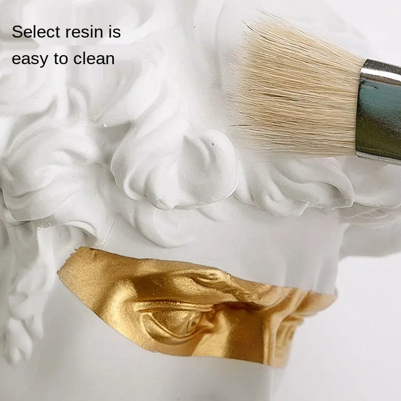 Skanto | Decorative Statues, 15 cm, David, Coffee Table, Home Decor, Ornament, Plaster Bust, White Resin, Decorative Art Sculpture