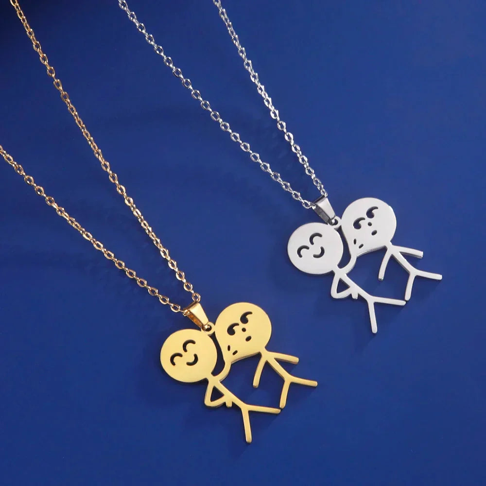Skanto | Cute Punk Funny Middle Finger Stickman Necklace