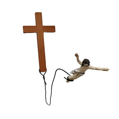 BowLift | Bungee Jumping Jesus Easter Atmosphere Decorative Ornaments Christ Figure Religious Decorations Holiday Gifts Hanging Ornaments