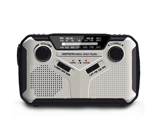 Skanto | Emergency Radio with Crank and Solar - Portable Dynamo Radio with Power Bank and LED Flashlight