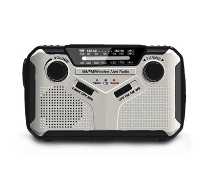 Skanto | Emergency Radio with Crank and Solar - Portable Dynamo Radio with Power Bank and LED Flashlight