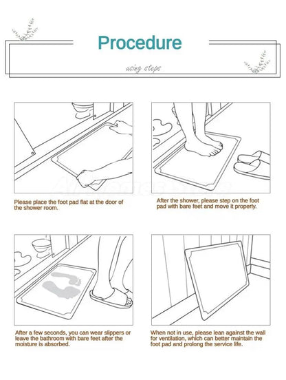 BowLift | Quick Dry Stone Shower Mat