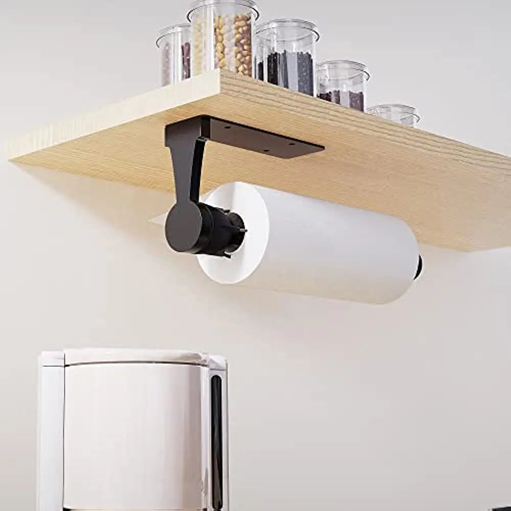 Skanto | Wall-mounted paper towel holder with damping effect - One-handed operation, under-cabinet design for kitchen and bathroom