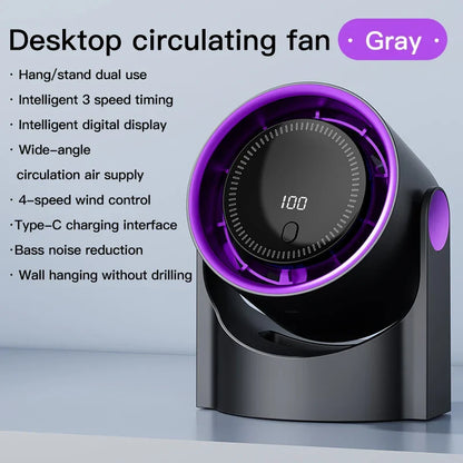 BowLift | Airiqo Bladeless USB Fan | 100 Levels | Whisper Quiet & Energy Efficient | Portable & Wall Mountable