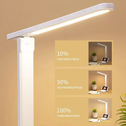 6000mAh rechargeable LED table lamp USB 3-color steplessly dimmable desk lamp Touch foldable eye-caring reading night light