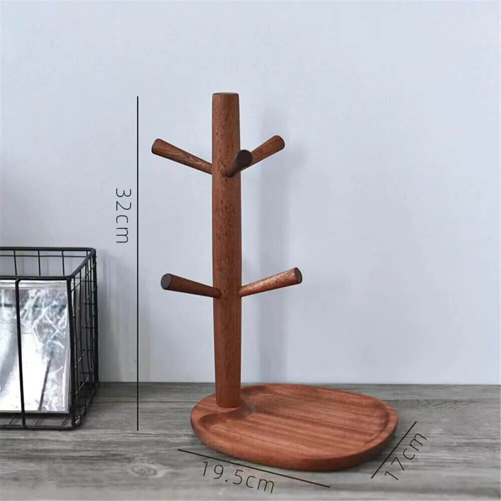 Sturdy Wooden Cup Holder: Cup Tree in Various Shapes + Colors