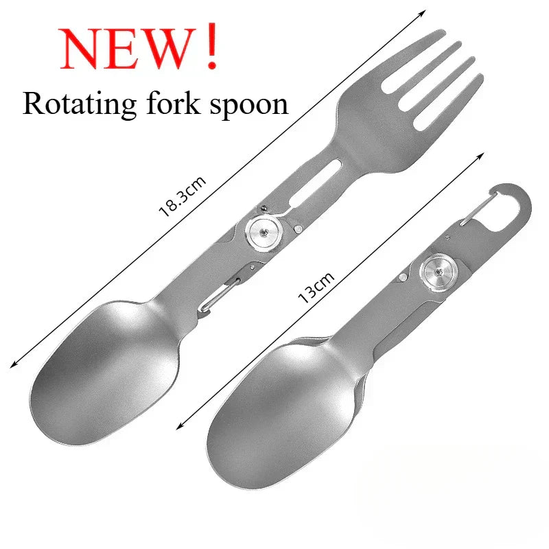 BowLift | TrailTool 3-in-1 Cutlery | Foldable & Durable | Stainless Steel with Handle | For Camping & Outdoor