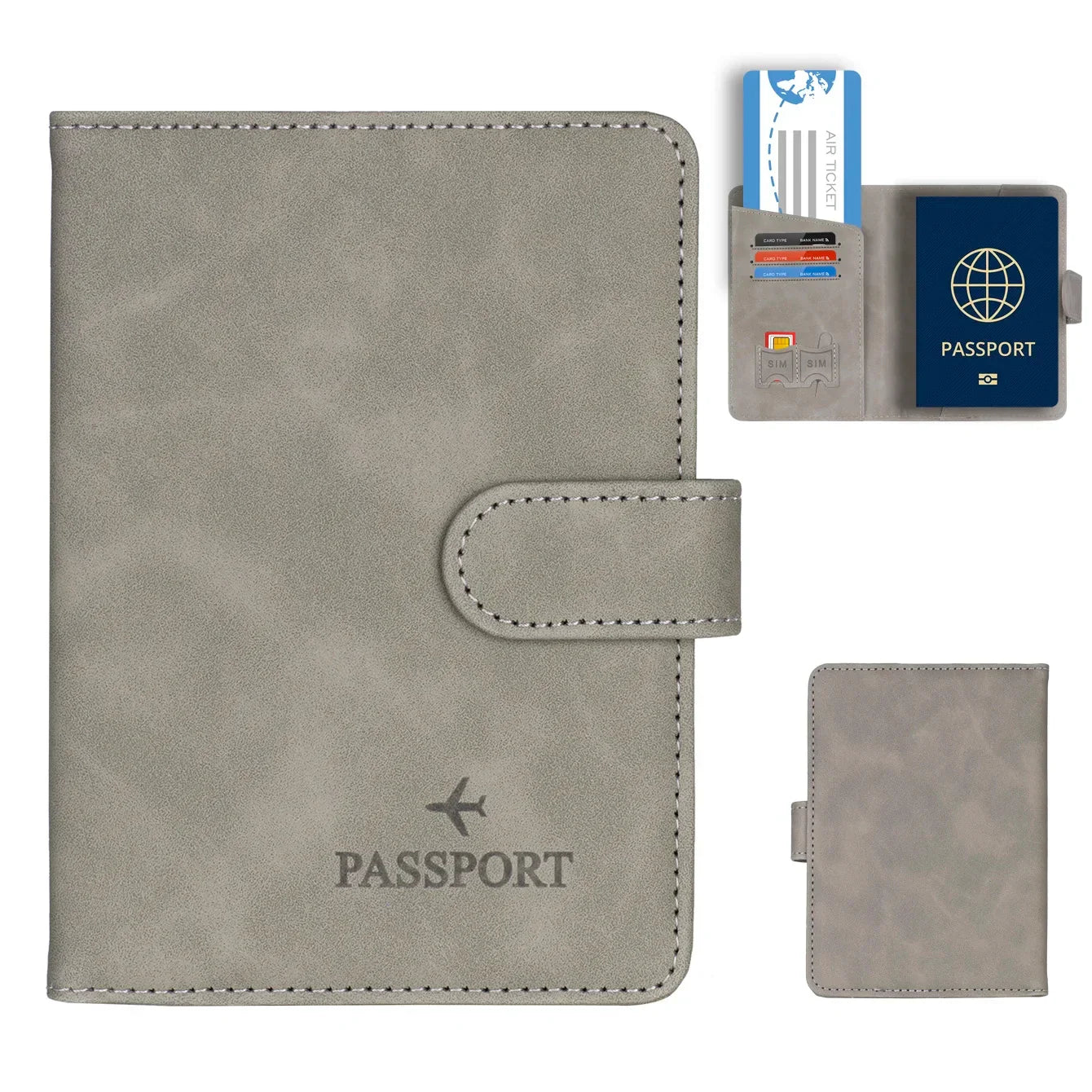 Skanto | Travello Passport Holder | RFID Protection | Genuine Leather Look | For Women and Men