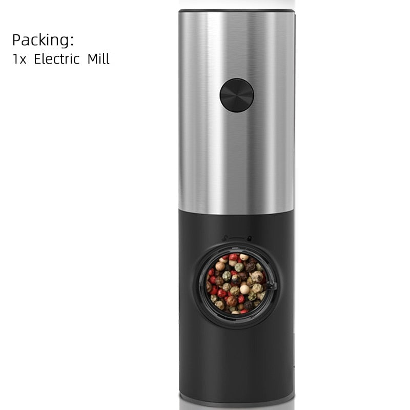 Skanto | Electric Automatic Pepper and Salt Grinder with LED Light and Adjustable Grind - Perfect for Kitchen or Restaurant
