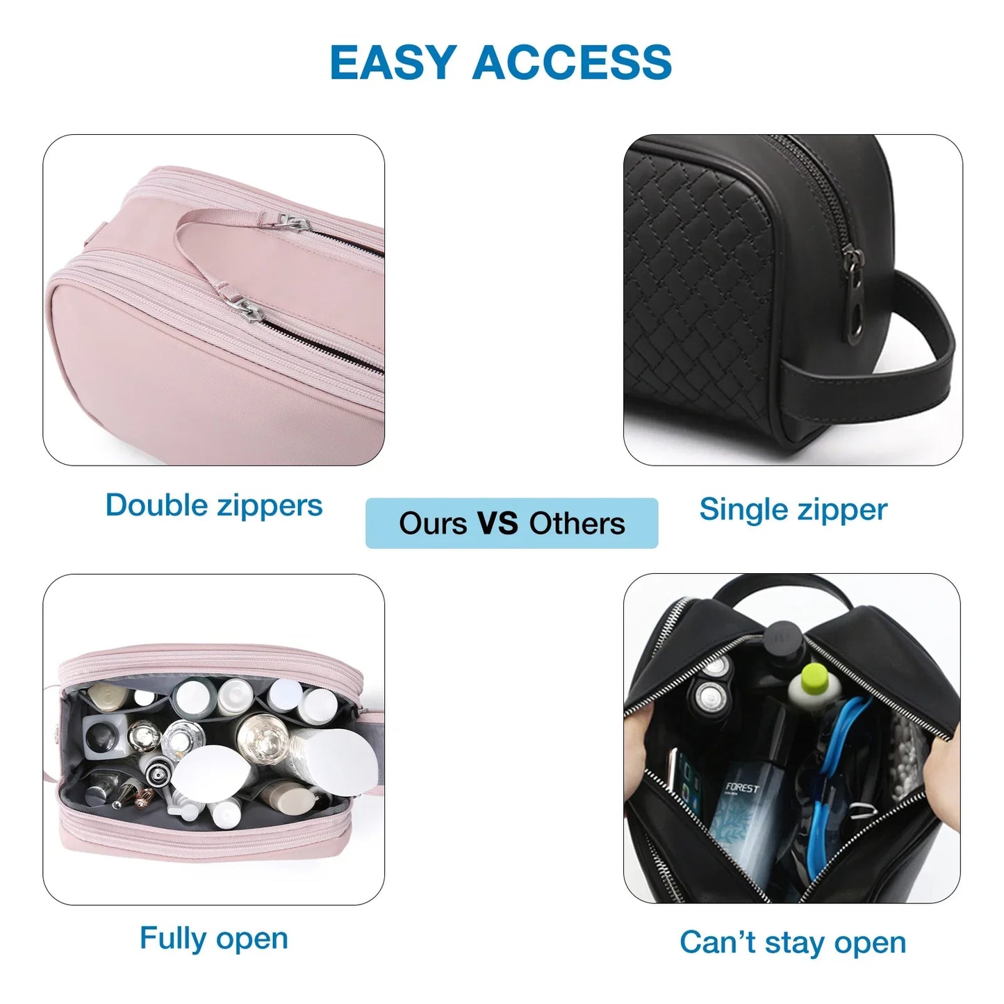 BowLift | Kosmetixo Waterproof Cosmetic Bag for Women & Men | Lightweight Toiletry Bag  | Travel Accessories for Toiletries & Make-up | Unisex Travel Organizer