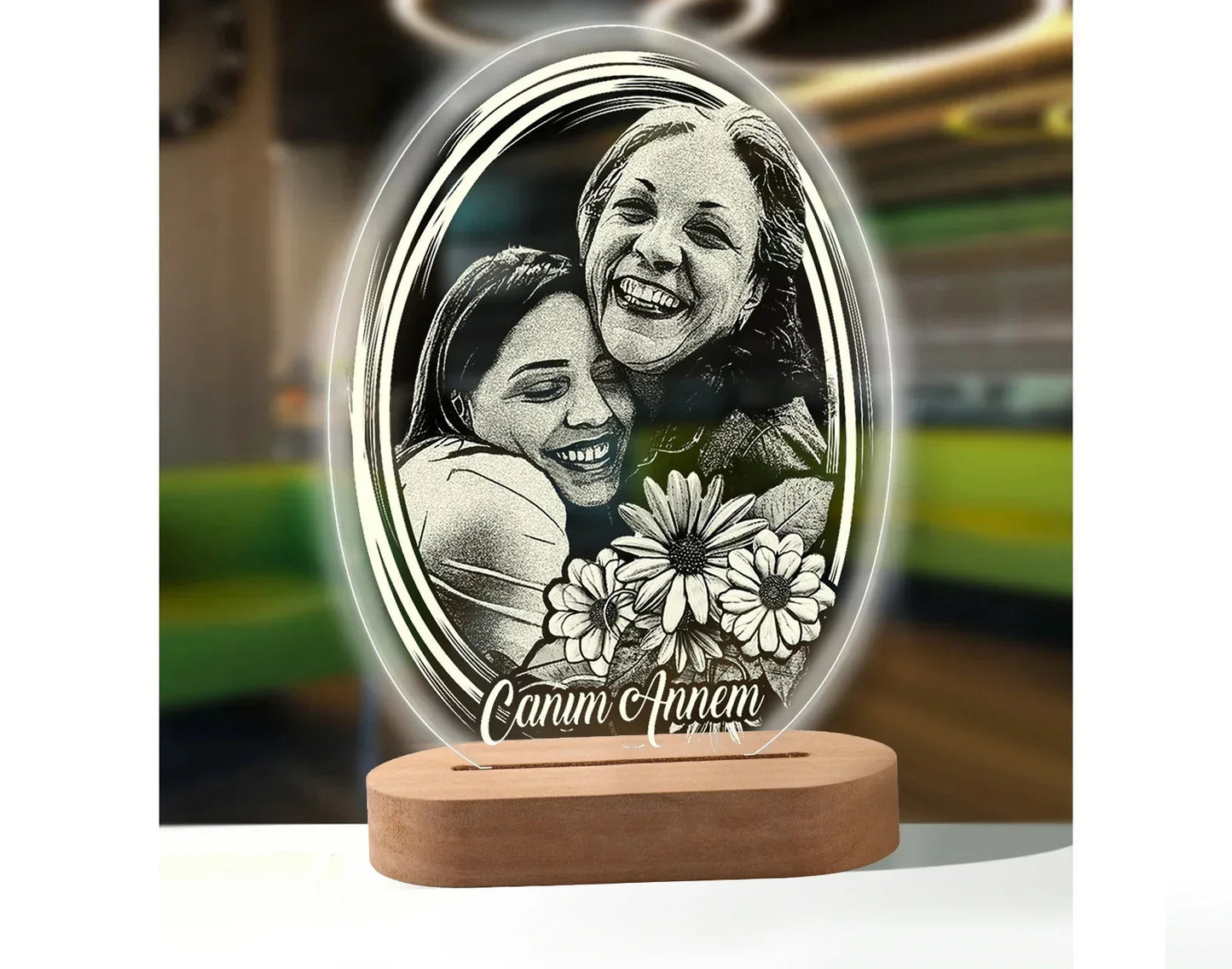 Skanto | Personal 3D Photo Lamp: Custom Photo & Text Night Light - Ideal for Valentine's, Weddings, Anniversaries, Birthday Gifts