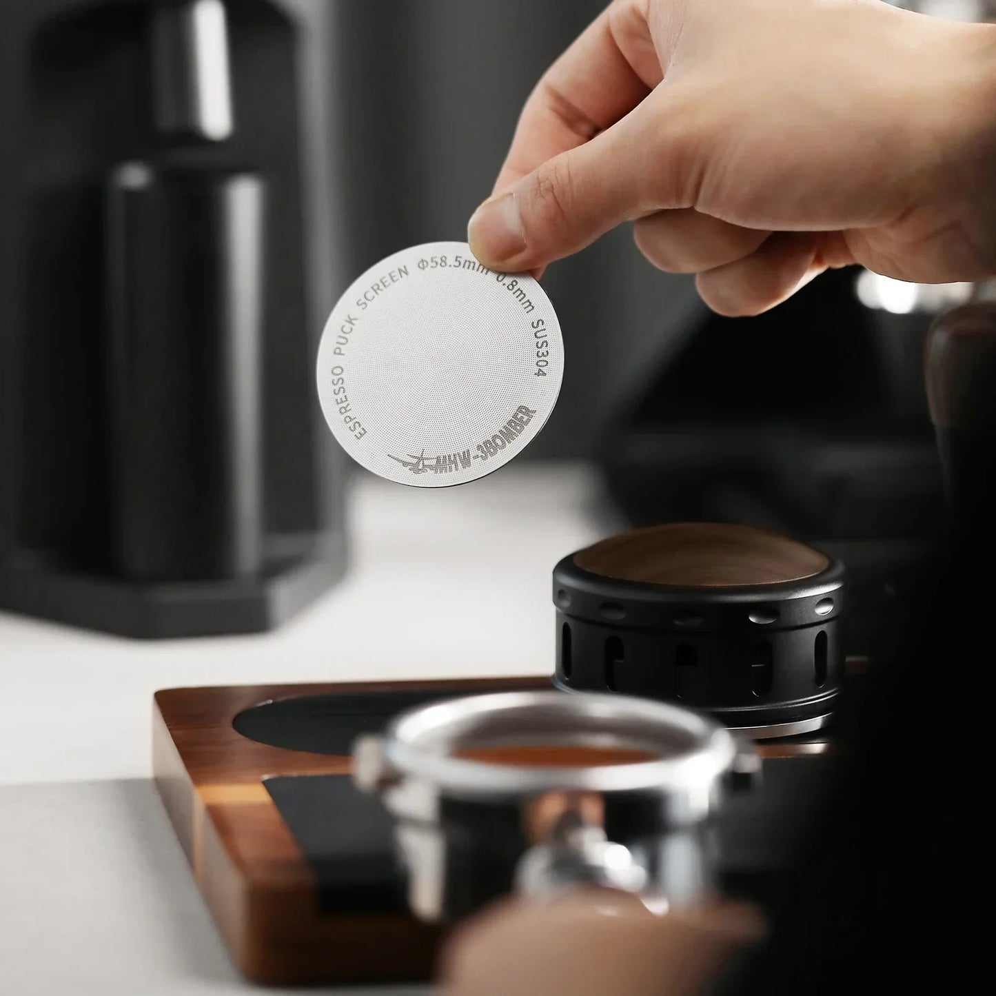 MHW-3BOMBER 51/53/58.5mm Espresso Puck Screen Double-Layer Metal Coffee Reusable Filter