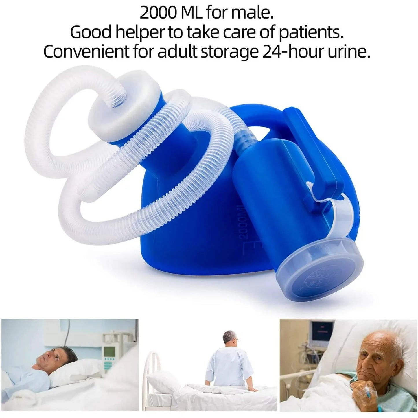 Skanto | Leak-Proof Portable Urinal for Men: 2000 ML Urine Bottle for Home, Camping, Road Trips