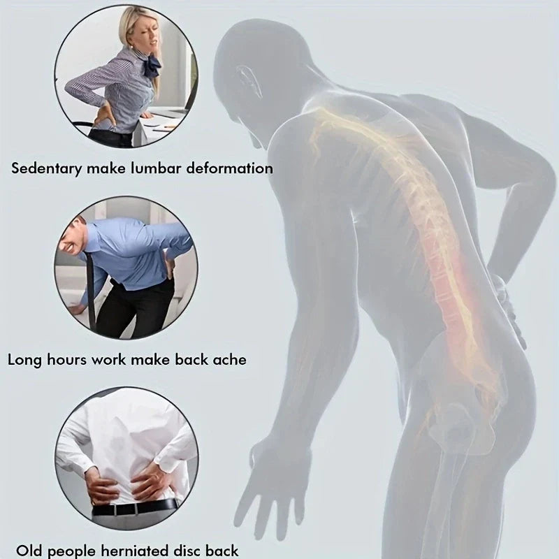 Lumbar support cushion for office chair and car seat - Perfectly balanced memory foam back cushion, versatile support for comfort