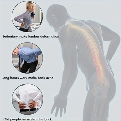 Lumbar support cushion for office chair and car seat - Perfectly balanced memory foam back cushion, versatile support for comfort