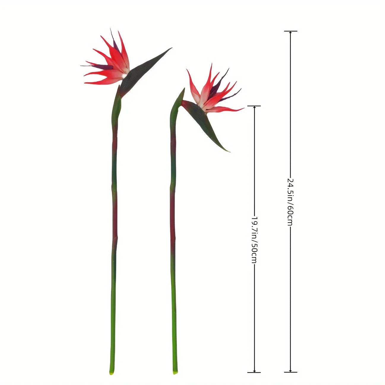 BowLift | Floriva 3 Piece Set Artificial Strelitzias | Bird of Paradise Flowers | 24.5 cm Long Stems | Decoration for Home, Office & Events