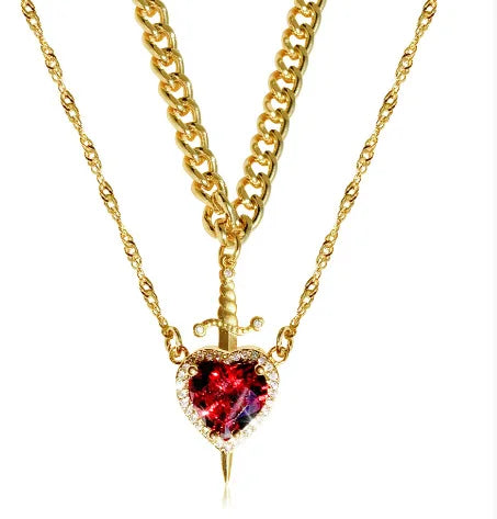 Skanto | Heart and Sword Couple Necklaces