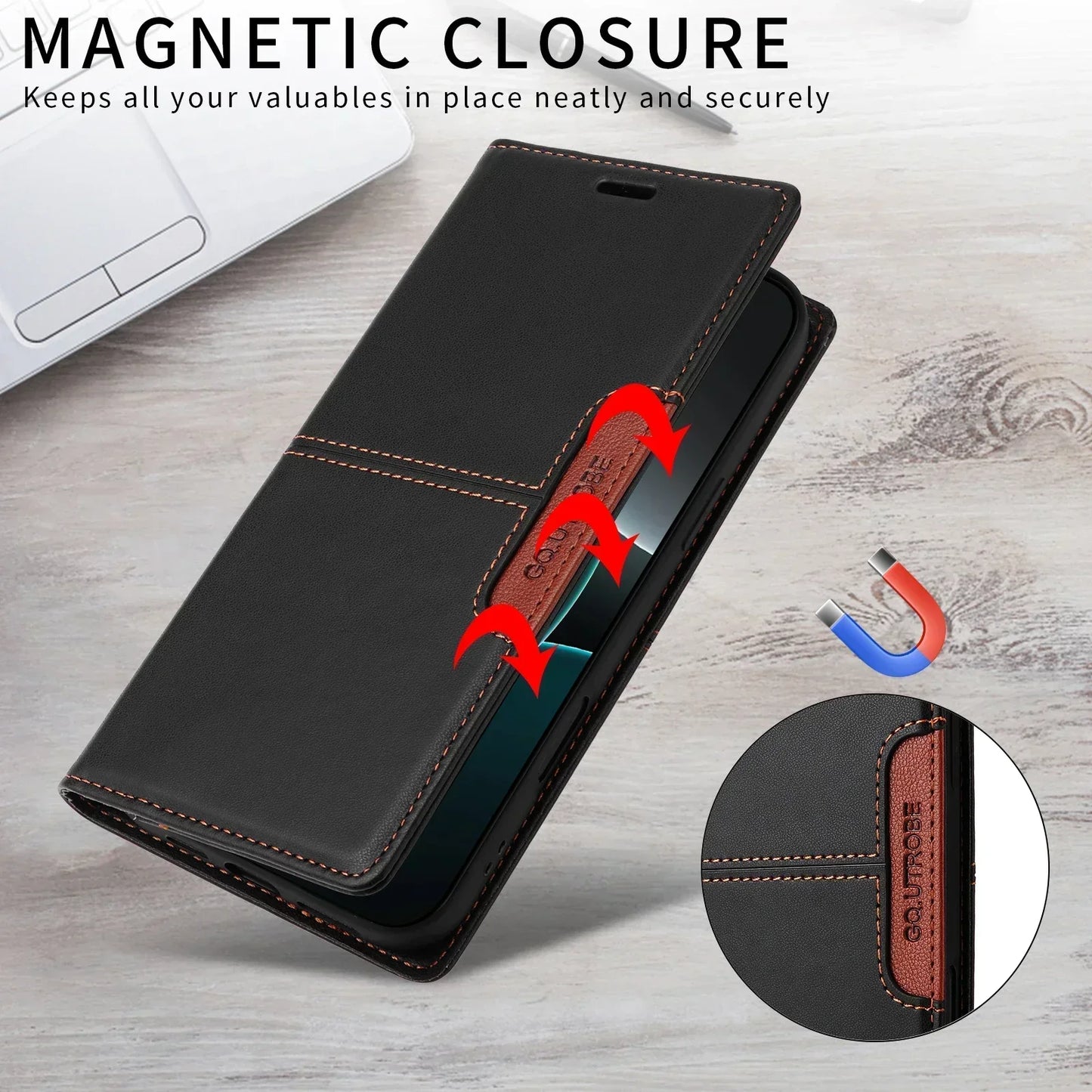 Sandsberg | RFID Flip Leather Samsung S25/S24/S23 Magnetic Wallet Case