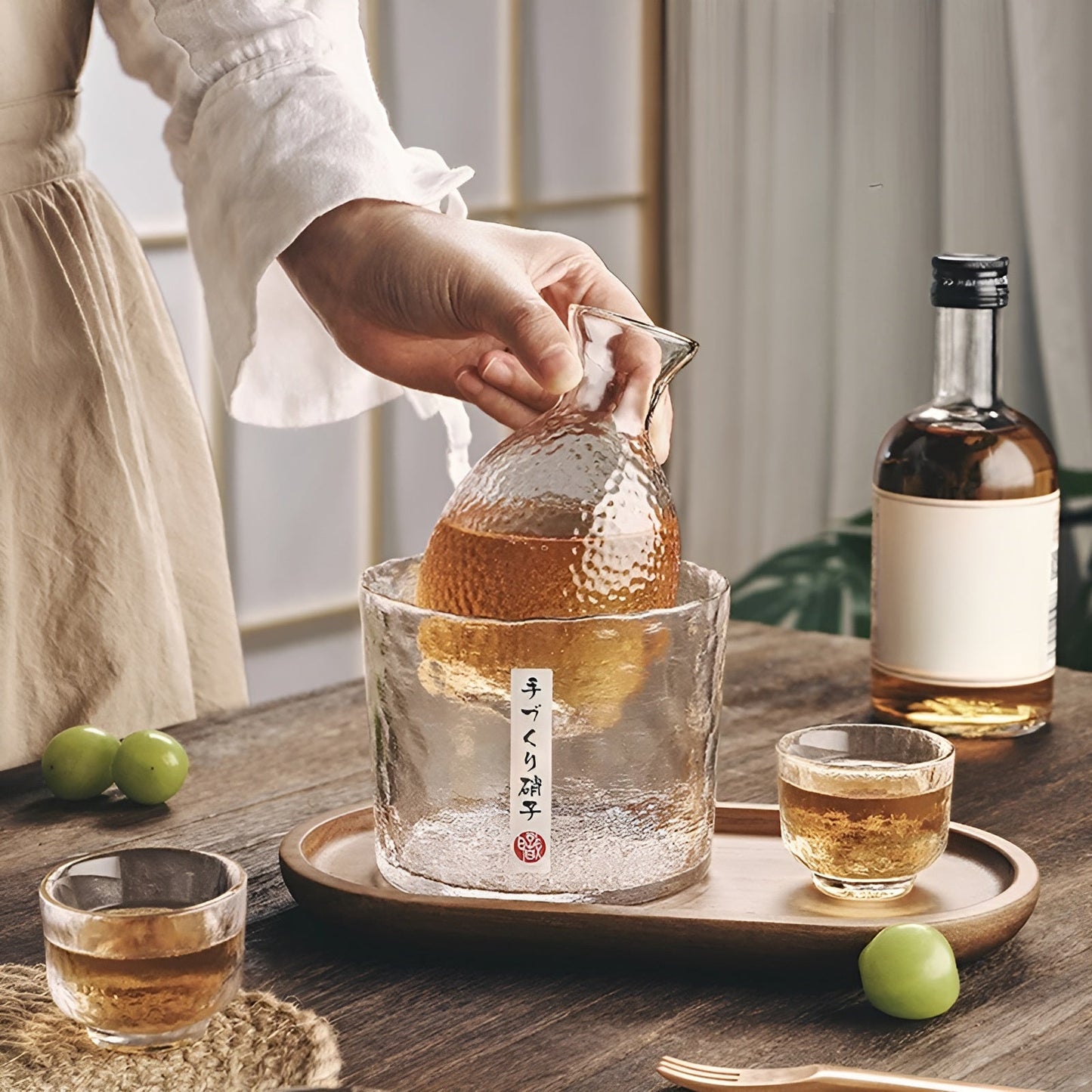 Japanese Glass Set - Elegant Sake & Whisky Set | Perfect for Bar & Home | Karnz