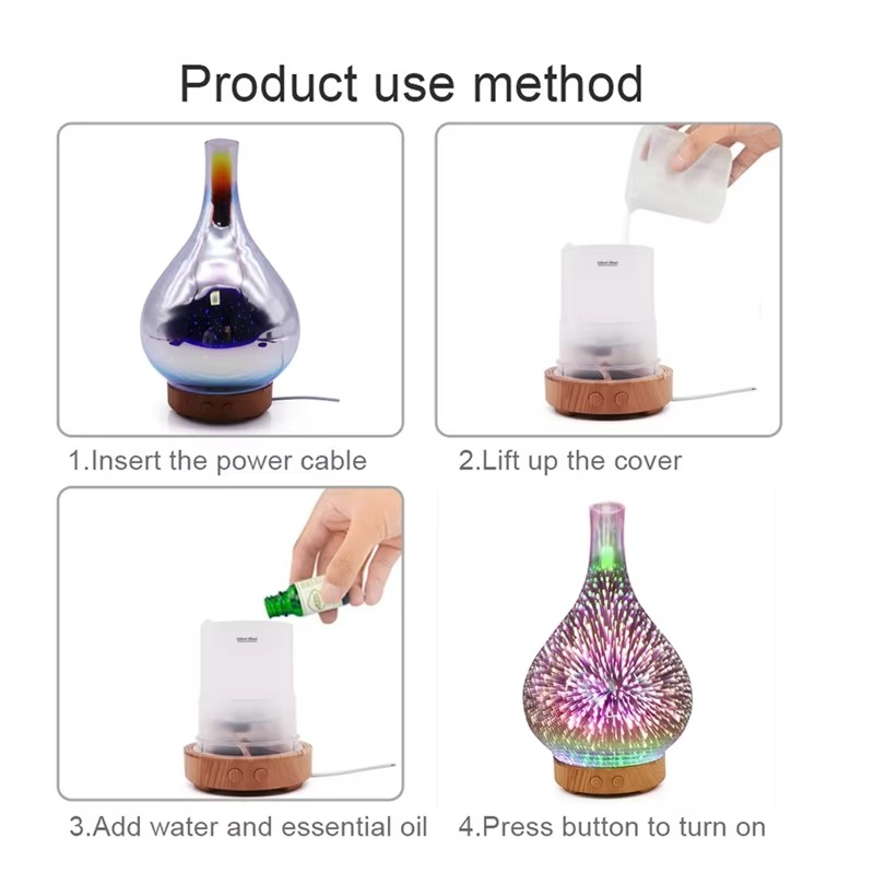 Skanto | Premium 3.3oz Glass Essential Oil Diffuser & Humidifier for Peaceful Interiors