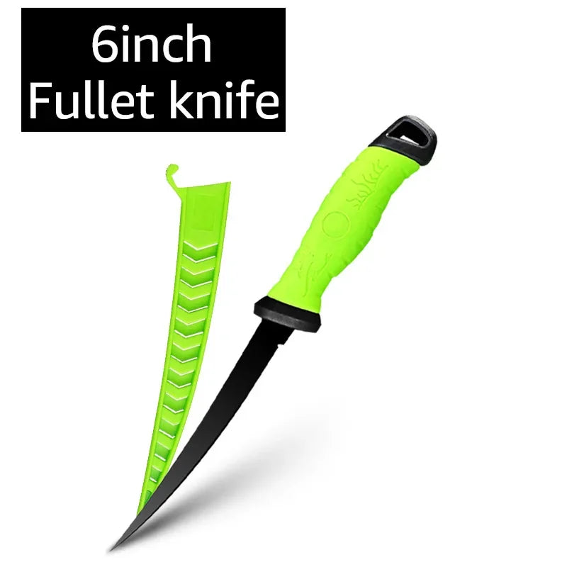 Skanto | Stainless Steel Fillet and Boning Knife - Multifunctional Meat Knife, Butcher Knife, Fruit Slicer - Kitchen Knife for Fish