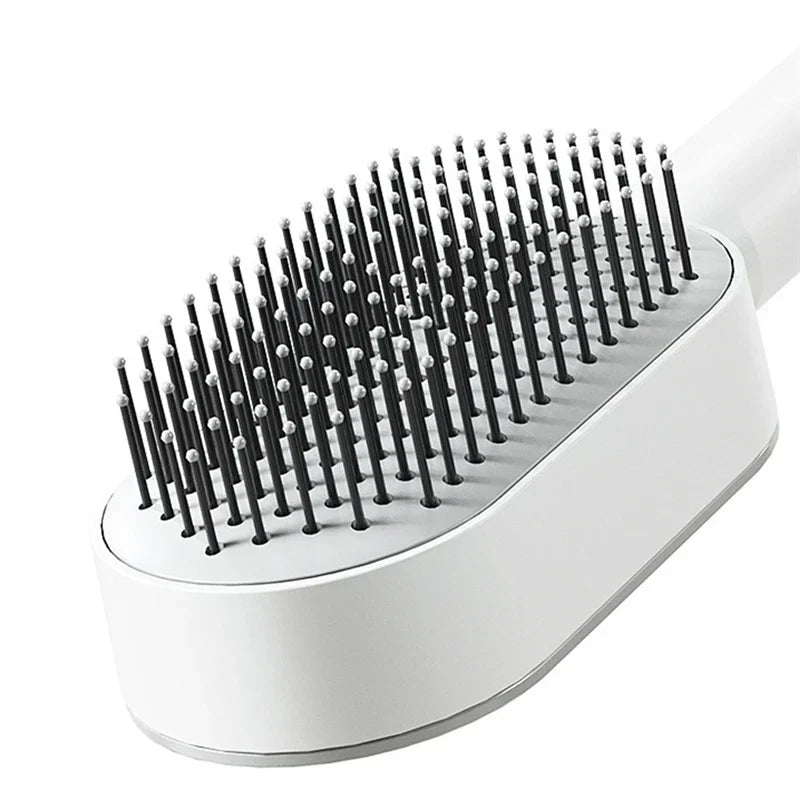 Self-cleaning 3D hairbrush